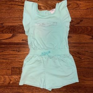 Bebe girls size M (5-6) romper mint green
